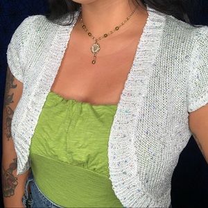 White bolero with sequins